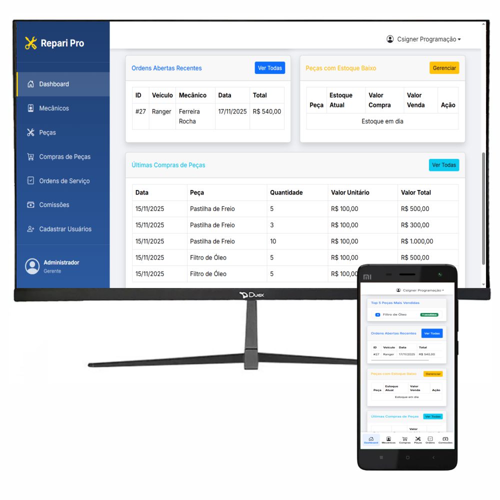 Sistema Web Profissional Para Oficinas Mecânicas 02