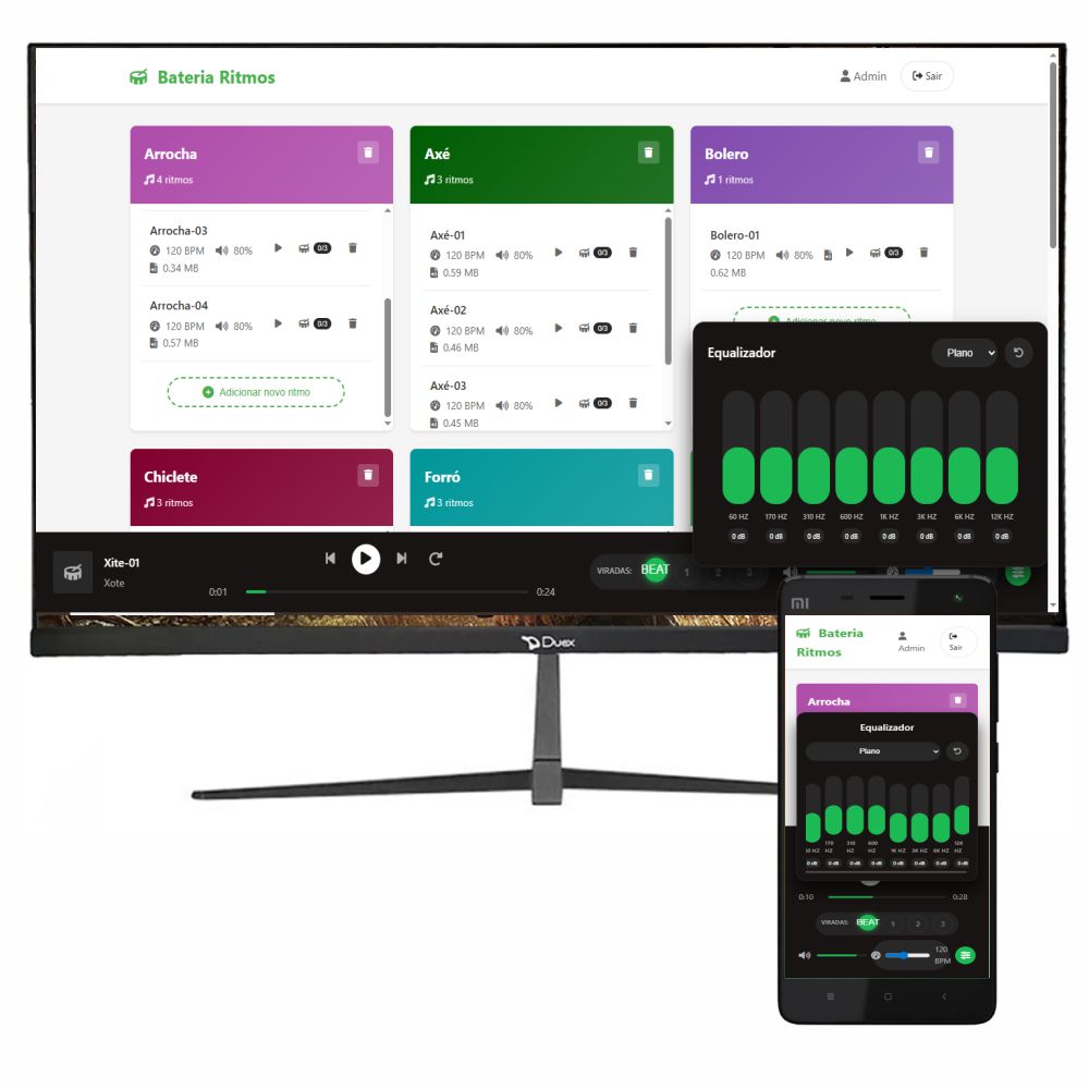 🥁 Bateria Ritmos - Sistema Profissional para Bateristas